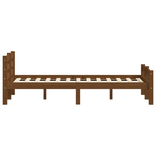 vidaXL Sengeramme honningbrun heltre furu 120x200 cm