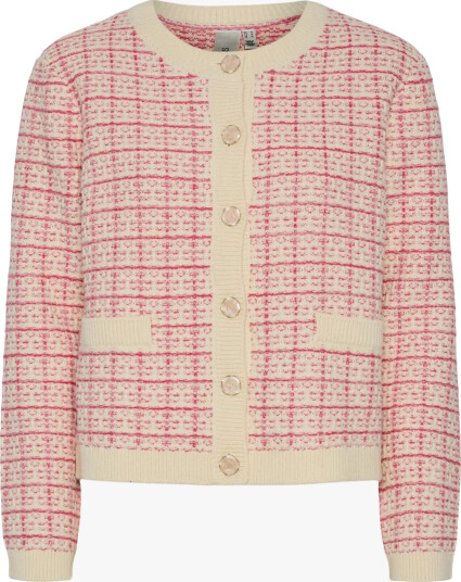 Y.A.S Livia Long Sleeve Short Knit Cardigan Rosa L