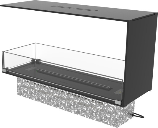 Decoflame Montreal 800 biopeisinnsats   romdeler med Denver F3 brenner og glass på tre sider
