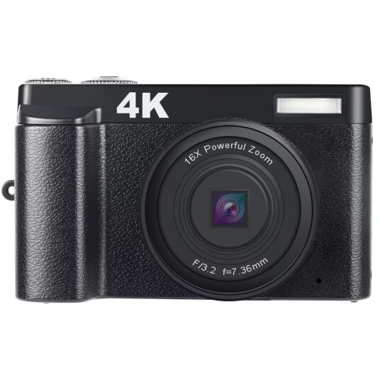 INF 48 MP 1080p HD 16x zoom flip-skjerm Svart INF 48 MP 1080p HD 16x zoom flip-skjerm Svart
