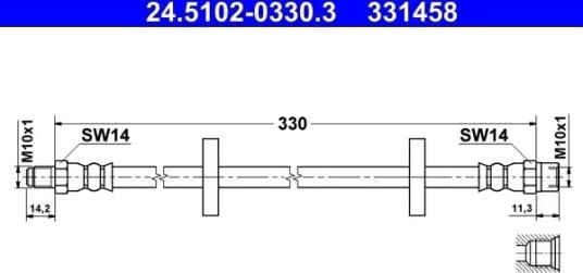 ATE 24.5102 0330.3 Bremseslange