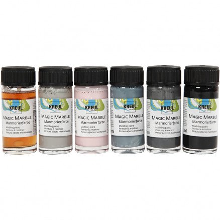Diverse Magic Marble Marmoreringsmaling douche farger 6x20 ml