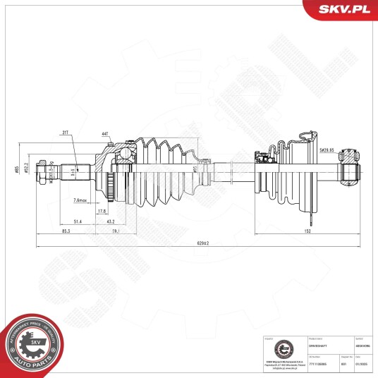 Esen Skv Drivaksel ESEN SKV 40SKV096