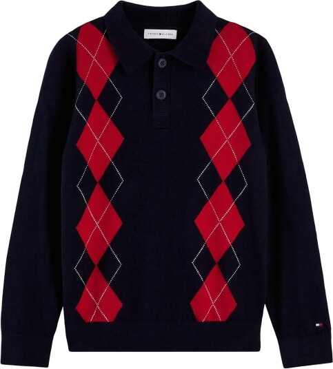 Tommy Hilfiger Knitted Polo Ls Navy 140