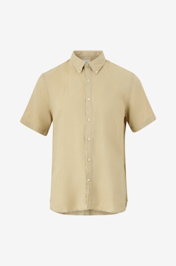 Timberland Linskjorte Mbrk Linen Short Sleeve Shirt Beige Timberland Linskjorte Mbrk Linen Short Sleeve Shirt Beige