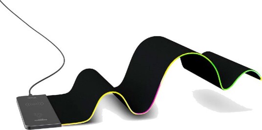 Vertux RaftPad RGB Gaming Musematte med Trådløs Qi-lading