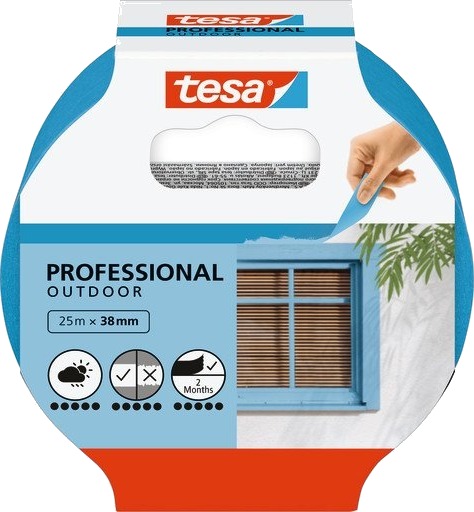 tesa Masking Tape Professional Outdoor 25m x 38mm Blå