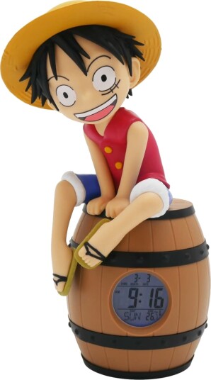Teknofun Luffy on Barrel One Piece vekkerklokke flerfarget