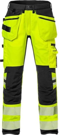Fristads Hantverkarbyxa Stretch 2707 Plu, Klass 2 Varsel Gul/svart C58 Fristads Hantverkarbyxa Stretch 2707 Plu, Klass 2 Varsel Gul/svart C58
