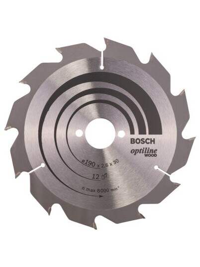 Bosch Sirkelsagblad Optiline Wood 190 x 30 x 2,6 mm, 12 Bosch Sirkelsagblad Optiline Wood 190 x 30 x 2,6 mm, 12