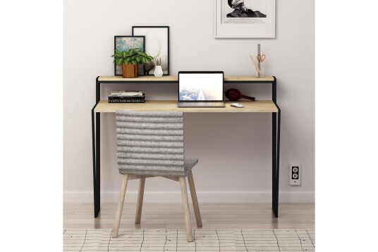 Skrivebord Lindome 123 cm med Oppbevaring Hylle Brun
