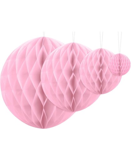 Lys Rosa Honeycomb Ball VELG STØRRELSE 10 40 cm