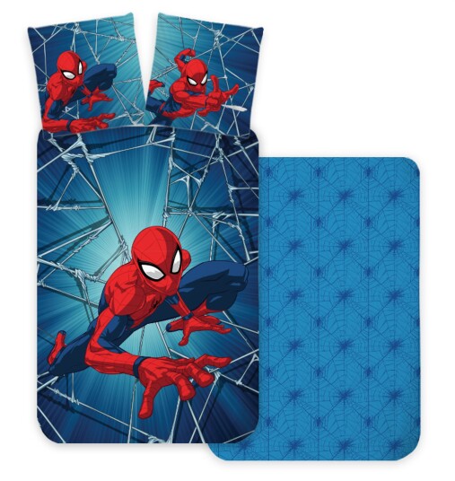 Licens Spiderman sengetøy til junior - 100x140 cm - Vendbart trekk med 2 design - 100% bomull