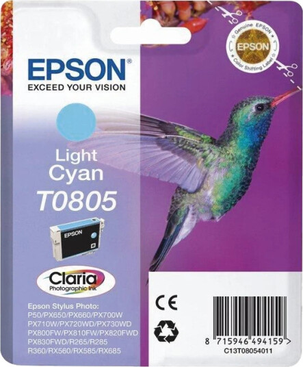 Epson Blekkpatron T0805 Lys Cyan (7.4ml)