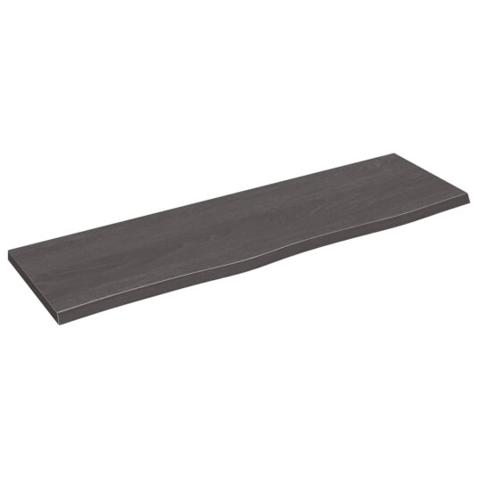 vidaXL Vegghylle m?rkegr? 100x30x2 cm behandlet heltre eik