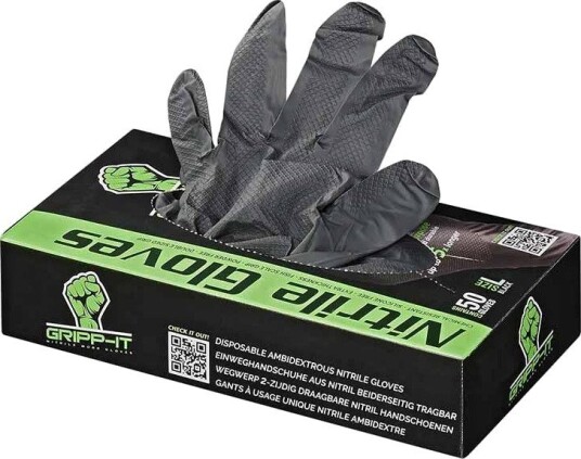 Gripp-It Nitrilhansker - Str. L, Svart - 50 stk.