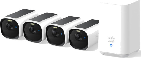 Eufy eufyCam E40 Sikkerhetskamera Sett med HomeBase 2 - 4 Kameraer - Hvit