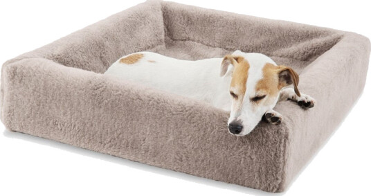 Bia Bed Hundeseng Overtrekk Pilé Beige/Grå 60x50 cm