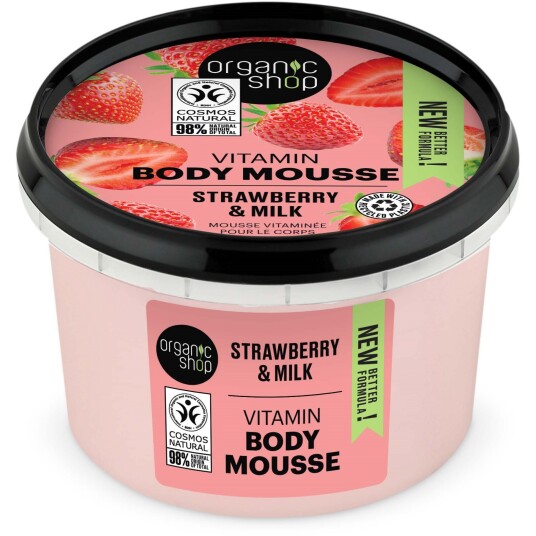 Organic Shop Body Mousse Strawberry & Milk 250 ml Organic Shop Body Mousse Strawberry & Milk 250 ml