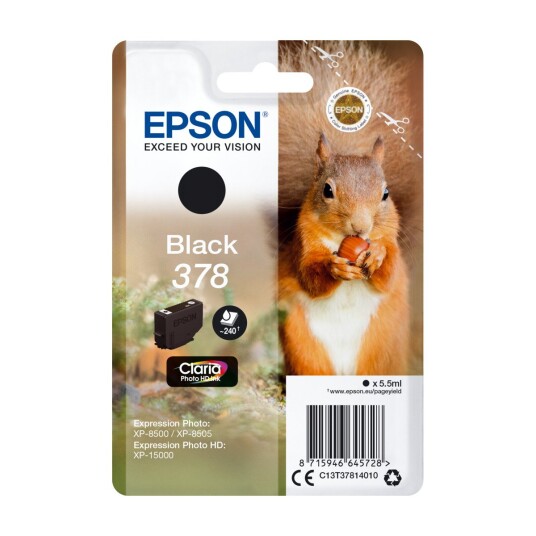 Epson 378 - sort - original - blækpatron - Blekkpatron Svart