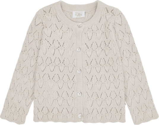 Hust & Claire Cilja Pointelle Cardigan til barn french oak 68 68 Hust & Claire Cilja Pointelle Cardigan til barn french oak 68 68