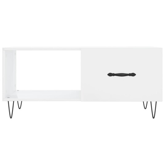 vidaXL Salongbord høyglans hvit 90x50x40 cm konstruert tre