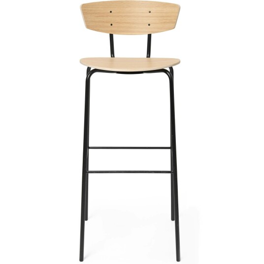 Ferm Living Herman Barstol Med Fotstøtte H96 cm Hvitoljet Eik / Sort med fotstøtte. Ferm Living Herman Barstol Med Fotstøtte H96 cm Hvitoljet Eik / Sort med fotstøtte.