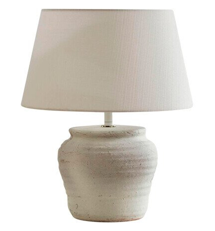 Lindby Aelith bordlampe Ø 30 cm keramisk hvit
