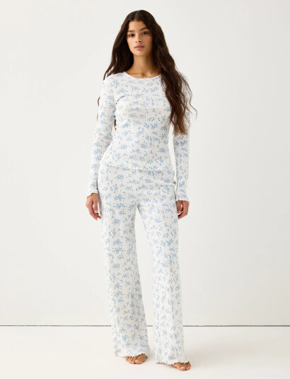 Lindex Trousers Pointelle White XL Lindex Trousers Pointelle White XL