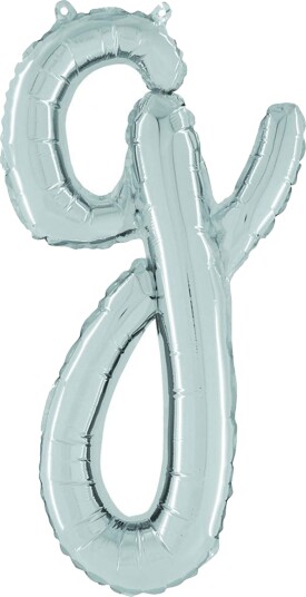 Ballongkungen Bokstavballong Script Silver Bokstav G 34707S