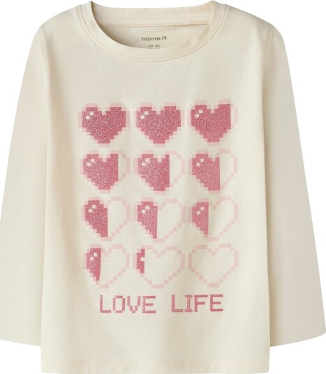 Name It Genser NmfLaraine Antique White Name It 6 år (116) Genser Hvit Rosa
