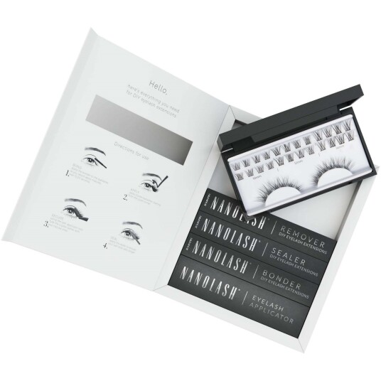 Nanolash_Set Falske Øyevipper 10 12 14 Mm Klassisk 36 Stk. + Øyenvippebinder 5Ml + Vippeforsegling 5Ml + Vippeapplikator 1 Stk. + Øyevippefjerner 5Ml