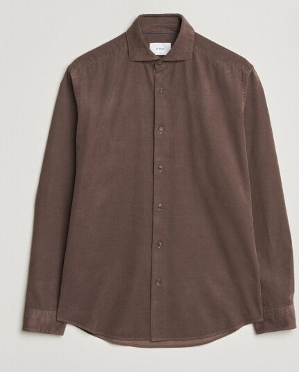 Eton Casual Fit Corduroy Shirt Dark Brown