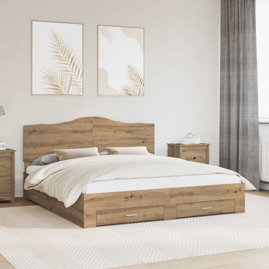 Sengestamme med skuff Artisan Eik 180 x 200 cm Konstruert tre