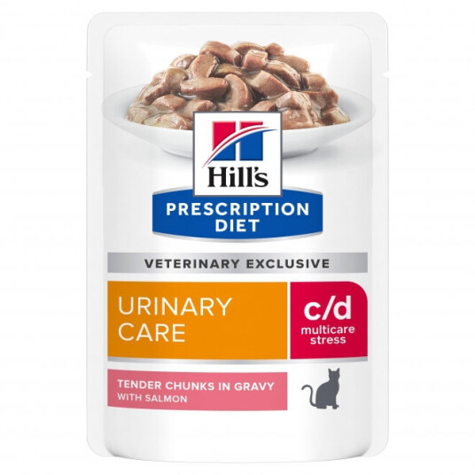 Hill's c/d Urinary Care Multicare Stress Kattemat med Laks 12x85g