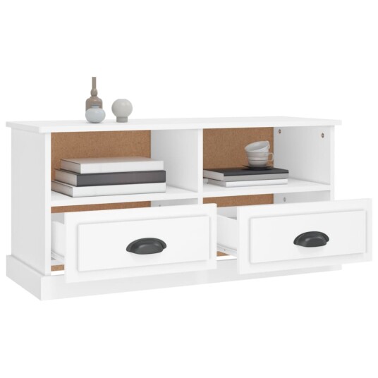 vidaXL TV-benk hvit 93x35,5x45 cm konstruert tre