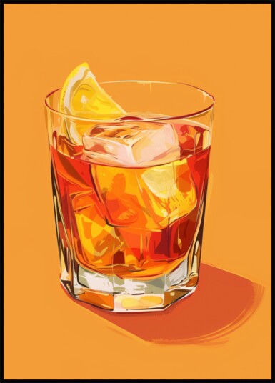 Refreshing Orange Cocktail Plakat / 50x70