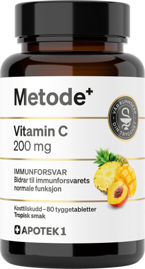 Metode Vitamin C 200 mg tyggetabletter 80 stk