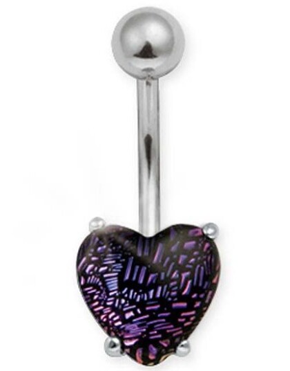 Enchanted Purple Stone Navlepiercing i Ekte Sølv