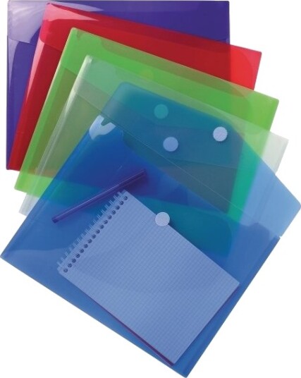 Dokumentmappe, Exacompta, A4, Velcro, Ass. Farver, Pakke A 5 Stk