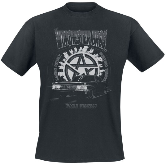 Supernatural T-skjorte Winchester Bros M til 5XL Herrer svart