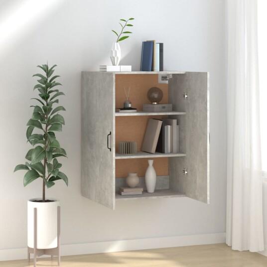 vidaXL Veggskap betonggrå 69,5x34x90 cm konstruert tre vidaXL Veggskap betonggrå 69,5x34x90 cm konstruert tre