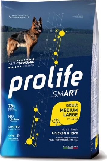 Prolife Smart Adult Medium/ Large Breed Kylling Og Ris For Mellomstore Og Store Raser Sett % 2 X 12 kg