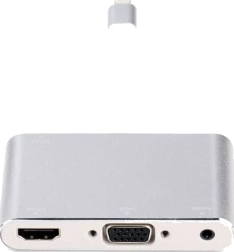 Microconnect Lightning Adapter Lightning Hann Til Hdmi Hd 15 Vga Minijakk Hunn Sølv