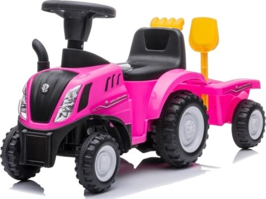 New Holland T7 Gå Traktor med Trailer og værktøj Pink
