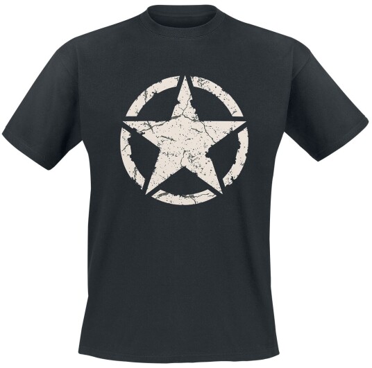 Gasoline Bandit Rockabilly T-skjorte Army Star S til 4XL Herrer svart