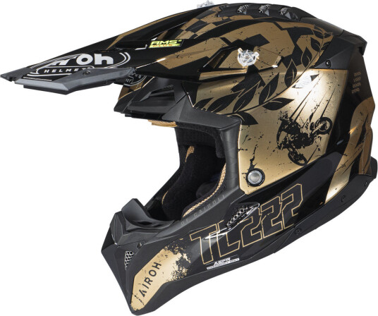 Airoh Aviator 3 TC 222 The Legend Motocross hjelm L Svart Gull Airoh Aviator 3 TC 222 The Legend Motocross hjelm L Svart Gull