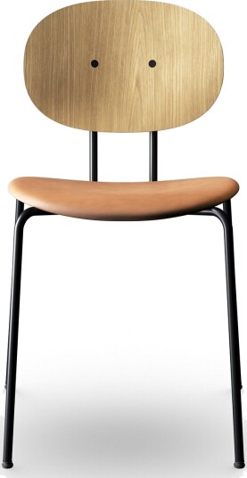 Sibast Furniture Piet Hein Spisestuestol Sort i Eik og Konjakkskinn