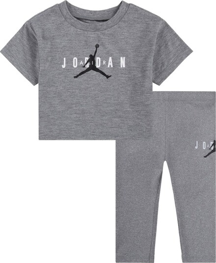 Jordan T skjorte/Leggings Grå Melert m. Logo Jordan 18 md T skjorte