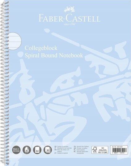 Faber Castell Collegeblokk A4 Linjert Sky Blue